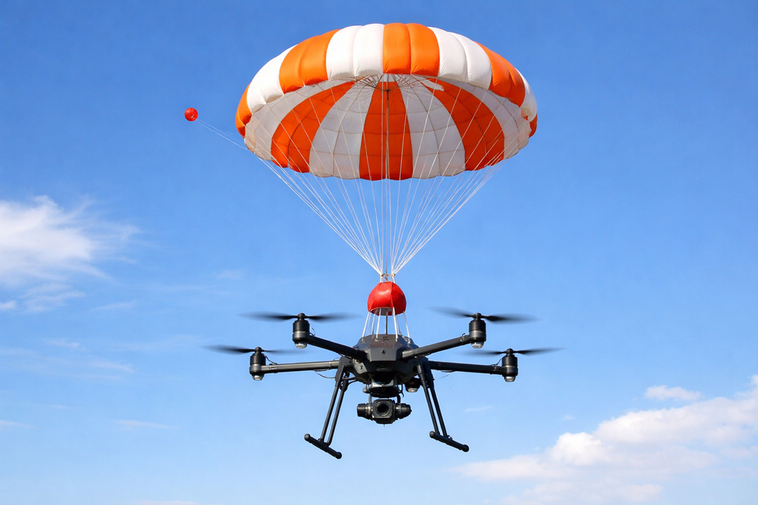 Drone with parachute systems